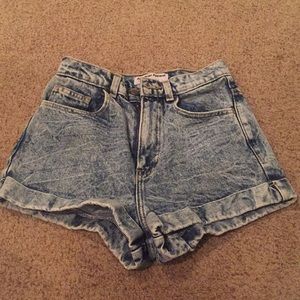 Acid wash high waisted shorts American Apparel